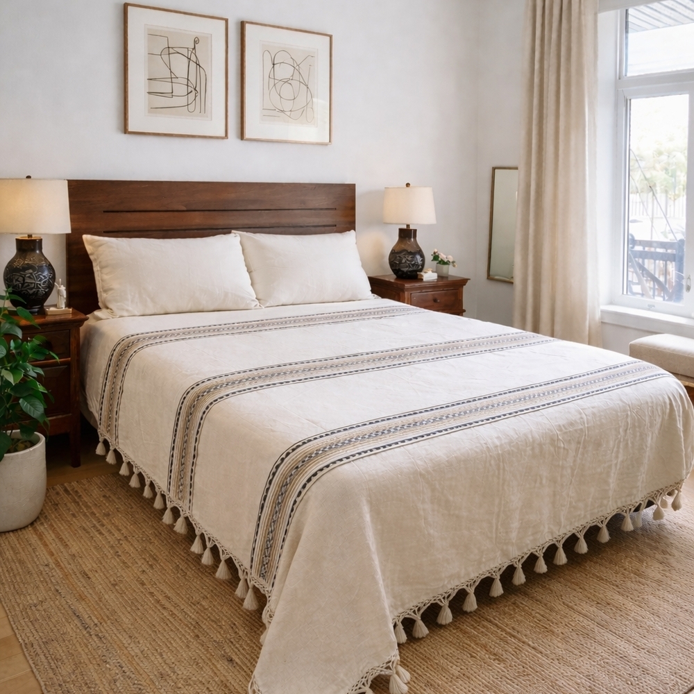 Handmade Oaxacan Cotton Bedspread:

Mexican Artisan Quilt